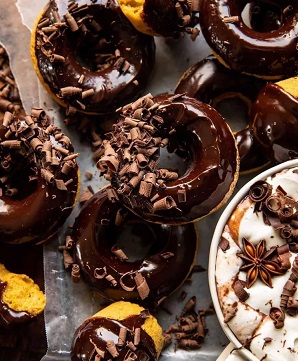 Chocolate Almond Breakfast Donuts