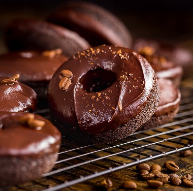 Baked Chocolate-Coffee Donuts