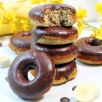 Brownie Donuts with Peanut Butter Glaze