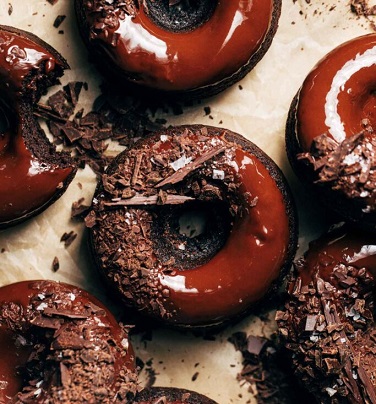Dark Chocolate Cake Donuts